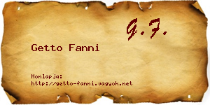 Getto Fanni névjegykártya