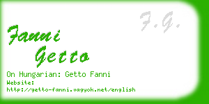 fanni getto business card